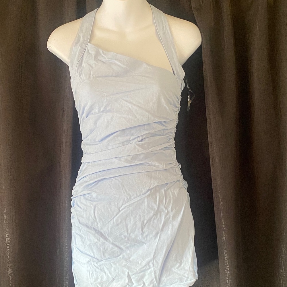 Chic One Shoulder Light Blue Dress
